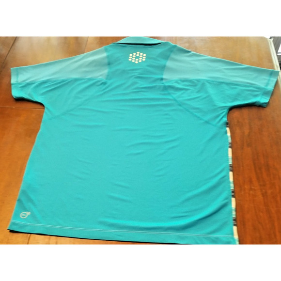 PUMA Men's Polo Golf Shirt Blue Striped Performance Polyester Medium - Picture 5 of 9